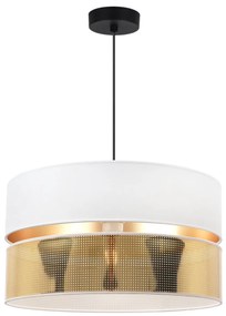 Závesné svietidlo Asti2, 1x PVC/biele textilné tienidlo, (fi 40cm), g, b