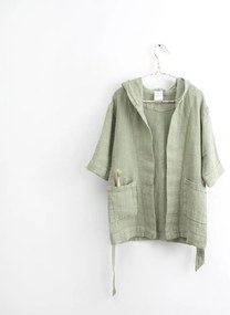 Detský zelený ľanový župan Linen Tales Nature, vel. 122 - 128