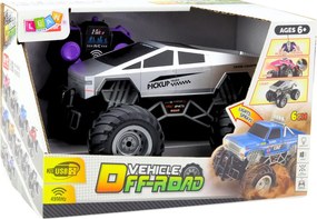 LEAN Toys Terénne auto RC na diaľkové ovládanie strieborné 1:16