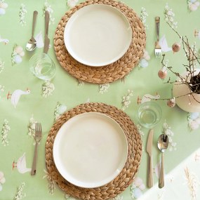 Goldea veľkonočný hranatý teflónový obrus - husy a kraslice 80 x 80 cm