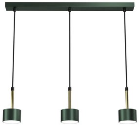 Luster na lanku ARENA 3xGX53/11W/230V zelená/zlatá