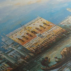 Obraz - Gondola prechádzajúca Benátkami, olejomaľba (150x105 cm)
