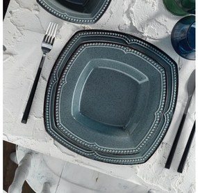 24-dielna jedálenská súprava, modrá/porcelán