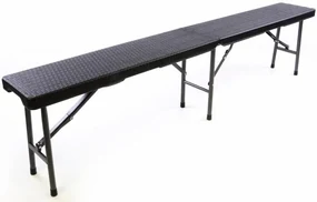 Garthen 37105 Skladacie záhradné lavice v ratanovom dizajne - 180 x 25 cm