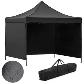 Nožnicový stan 3×3 m – záhradný pavilón pre veľtrhy, expresné akcie a catering, čierny Springos GP0004
