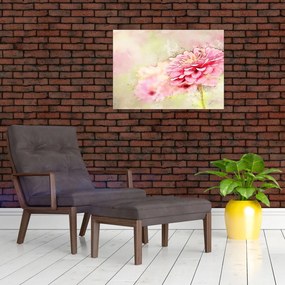 Sklenený obraz - Ružový kvet, aquarel (70x50 cm)