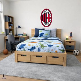 Textilná nálepka na stenu - logo "AC Miláno" Veľkosť: 40 cm