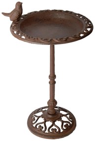 Napájadlo pre vtáky na nohe Lilly, 38,5x22,5 cm, liatina, hnedá