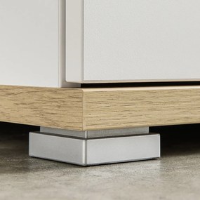 Biela prírodná skrinka na topánky v dekore dubu v dekore duba so zásuvkami Topix – Germania