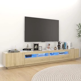 TV skrinka s LED svetlami dub sonoma 260x35x40 cm