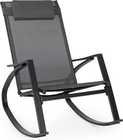 Antracitové kovové záhradné kreslo Ercolano – Bizzotto