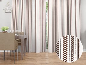Biante Bavlnený záves Sandra SA-618 Hnedý ľudový vzor na bielom 140x140 cm