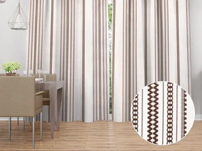 Biante Bavlnený záves Sandra SA-618 Hnedý ľudový vzor na bielom 140x220 cm
