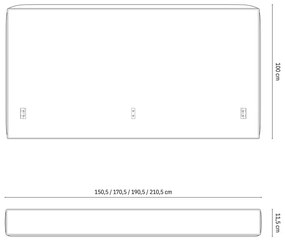 Modré čalúnené čelo postele 229x100 cm Olivia – Micadoni