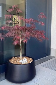 Kvetináč GORDO, sklolaminát, výška 29 cm, čierny