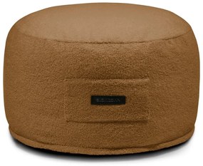 Hnedý taburet z textílie buklé Om 60 – SLOWDOWN