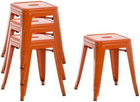Stohovateľná kovová stolička Arm - Oranžová