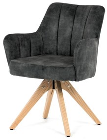 Židle jídelní otoční HC-D7188 GRN4, taštičkové pružiny v sedáku, tmavě zelená látka, masiv