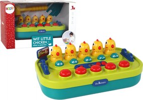 LEAN Toys Obratnostná hra Whac-a-Mole – kuriatka, kladivo, svetlá, zvuky, na batérie