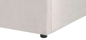 Zamatová posteľ s úložným priestorom 160 x 200 cm krémová biela LAVAUR Beliani