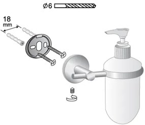 BISK Erga FOR YOU, nástenný dávkovač mydla, chrómová, ERG-01177