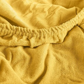 Plachta posteľná tmavožltá froté EMI: Plachta 90 (100)x200