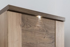 Obývacia stena Grande, dub artisan / dub Ribbeck, s osvetlením