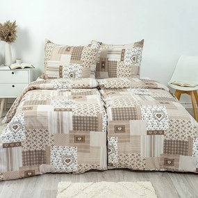 Stanex Bavlnené obliečky Pečvork béžová, 140 x 200 cm, 70 x 90 cm