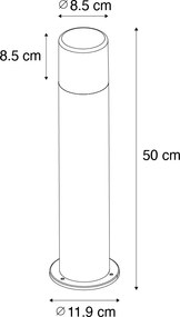 Stojanové vonkajšie svietidlo biele s opálovým tienidlom 50 cm - Odense