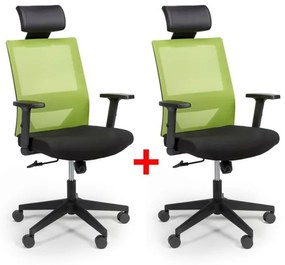 Kancelárska stolička so sieťovaným operadlom WOLF 1+1 ZADARMO, zelená