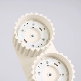 Stropné svietidlo Aura, 2x béžové hliníkové tienidlo, (6 cm)