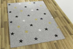 Detský koberec  Stars 09 Mix hviezdičky sivý / viacfarebný