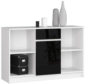 Komoda B-17 120 cm biela/čierna