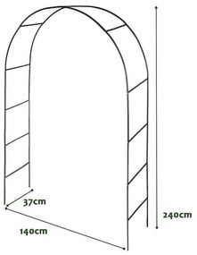 Anaterra Záhradný oblúk pre popínavé rastliny, 2 ks, 13 mm
