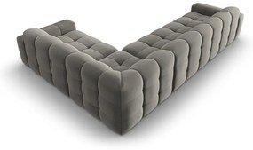 Sivá zamatová rohová pohovka (pravý roh) Kendal - Micadoni Home