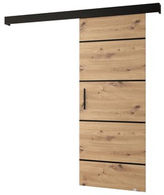 Posuvné dvere 90 cm Sharlene IV (dub artisan + čierna matná + čierna). Akcia -23%. Vlastná spoľahlivá doprava až k Vám domov. 1043736