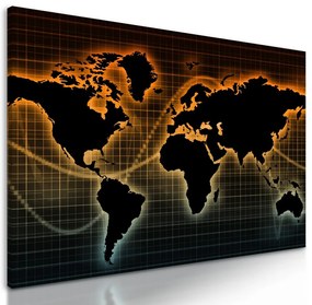 Obraz mapa sveta s ekonomickým pozadím