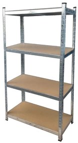 Kovový Regál R150 pozinkovaný 150x70x30cm – 4 police/150kg
