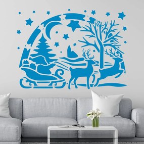 Veselá Stena Samolepka Santa Claus Farba: modrá, Veľkosť: 60 x 43 cm