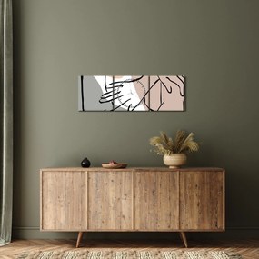 Obraz - Woman body line art N⁰2 (s hodinami) (90x30 cm)
