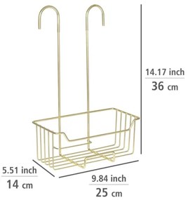 WENKO 25937100 - Sprchový kôš MILO 25x36 cm nerezová oceľ/zlatá/číra