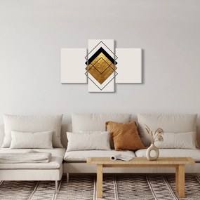 Obraz - Abstrakcia zlatá a biela N⁰1 (90x60 cm)