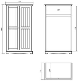 PROXIMA.store - Rustikálna šatníkoa skriňa 2.0 - BELLUNO ELEGANTE FARBA: biela - orech