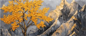 Obraz – Zlatý strom v horách (120x50 cm)