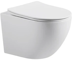 Cerano Cesso, závesná WC misa Vortex + UF sedátko - biela lesklá - 49x36 cm, CER-CER-476678