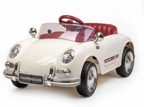 Baby Mix Detské elektrické autíčko Retro Pearl, biela