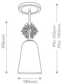 Quoizel STARING-MP-DG-OPAL-Luster STARING 1xE27/40W/230V pr. 18,4 cm zlatá/biela