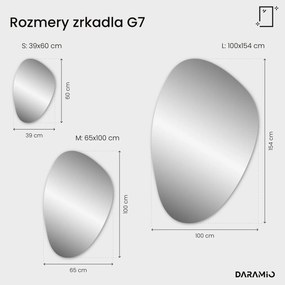Zrkadlo v tvare kamienka s LED osvetlením G7