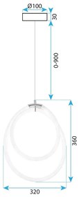 Toolight Toolight, LED závesné svietidlo G021-CP, biela-zlatá, OSW-06372