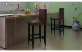 vidaXL Barové stoličky 4 ks, tmavohnedé, umelá koža-